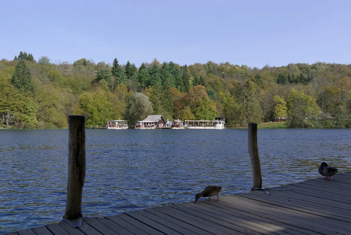 Wooden pier on Lake Kozjak