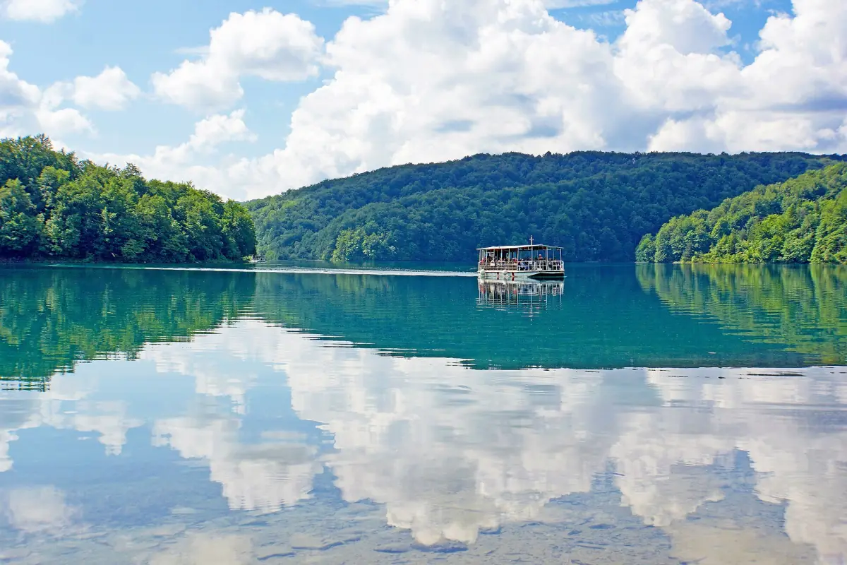 Clouds reflected in Lake Kozjak