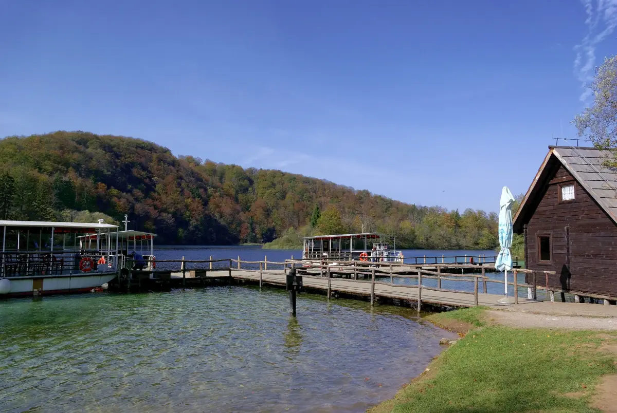 Boat station on Lake Kozjak