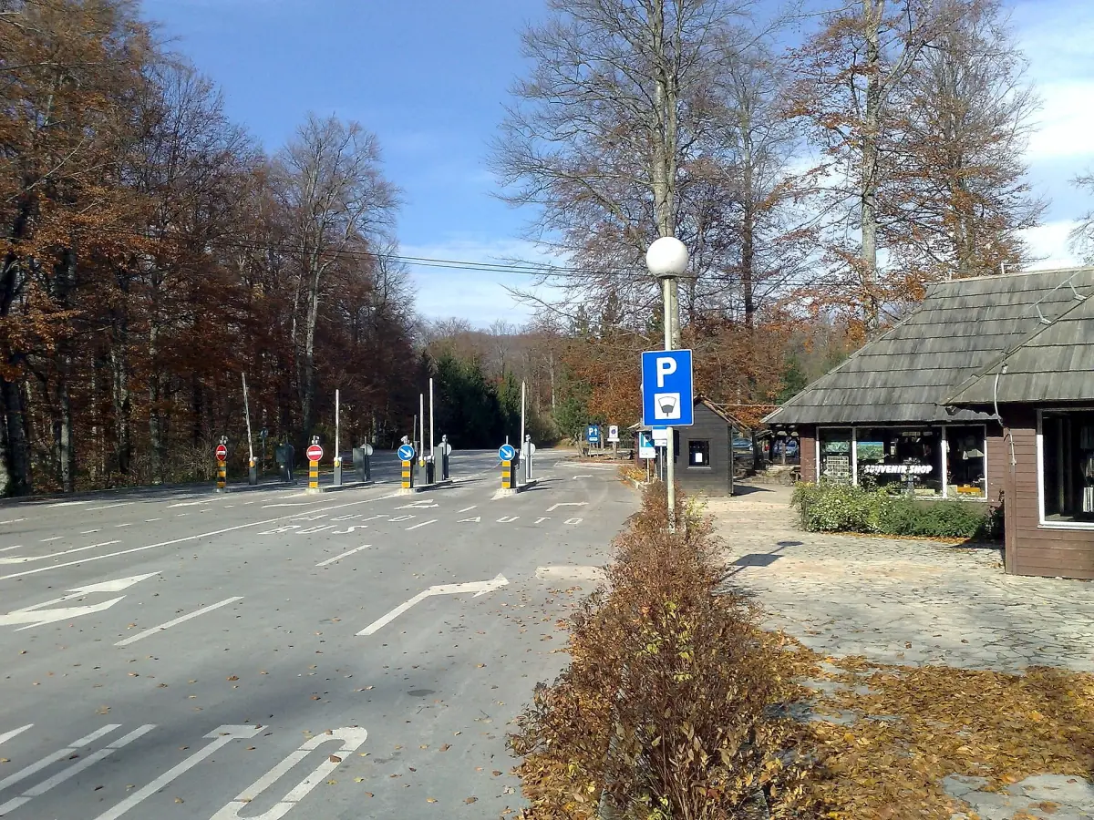 Car park at a park entrance